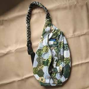 Vintage Green Patchwork Kavu Rope Sling Pack